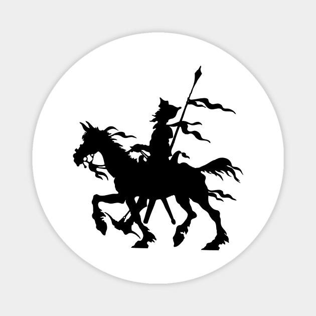Don Quixote of La Mancha and Rocinante | Don Quixote Silhouette | Magnet by Eclectic At Heart